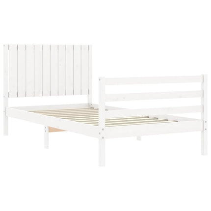 Giroletto con Testiera Bianco 100x200 cm in Legno Massello