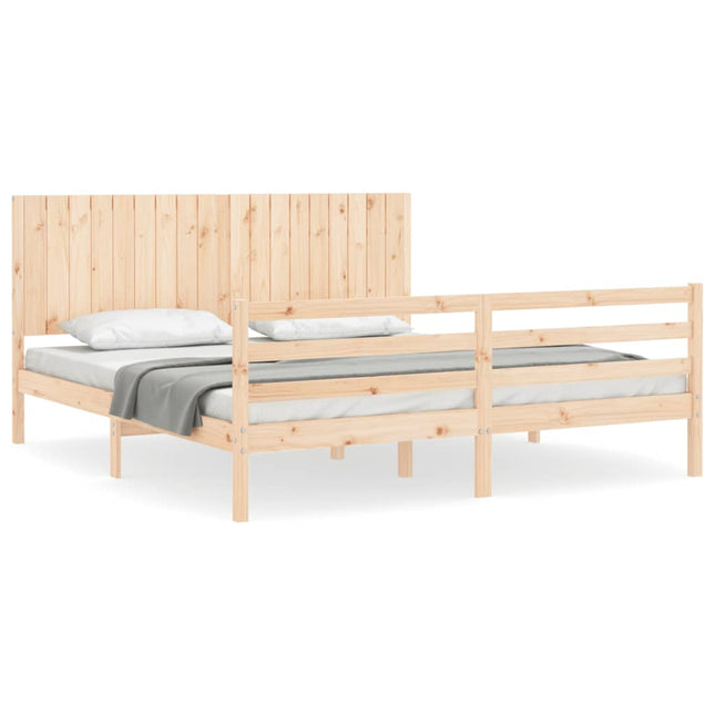 Giroletto con Testiera Super King Size in Legno Massello
