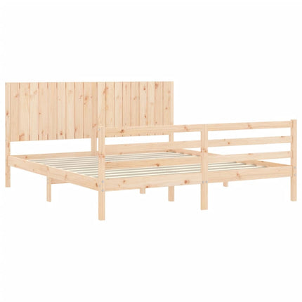 Giroletto con Testiera Super King Size in Legno Massello
