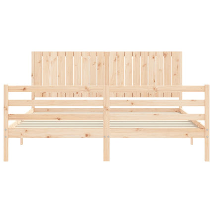 Giroletto con Testiera Super King Size in Legno Massello