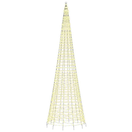 Albero di Natale a LED su Pennone 1534 LED Bianco Caldo 500 cm