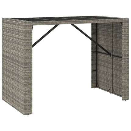 Set Bar da Giardino 5 pz con Cuscini in Polyrattan Grigio