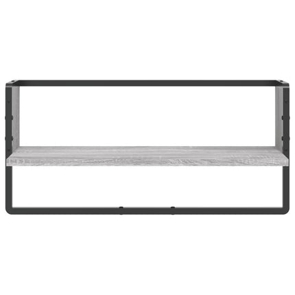 Mensola a Parete con Asta Grigio Sonoma 65x25x30 cm