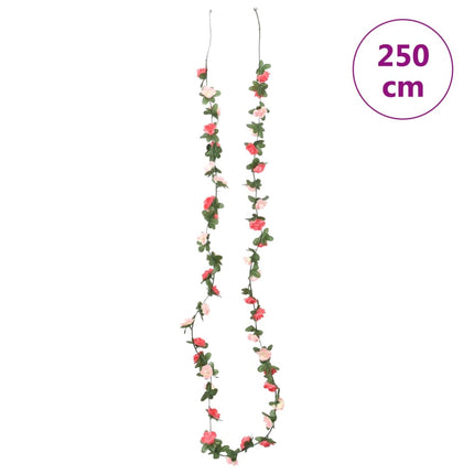 Ghirlande Fiori Artificiali Natale 6 pz Rosa Primavera 250 cm