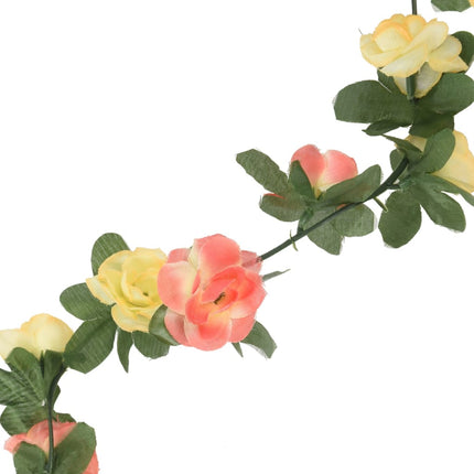 Ghirlande Fiori Artificiali Natale 6 pz Rosso Tramonto 250 cm