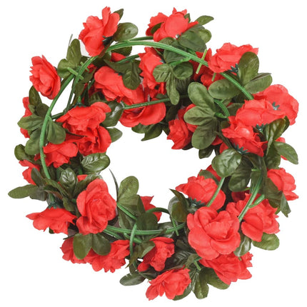 Ghirlande Fiori Artificiali Natale 6 pz Rosso 240 cm