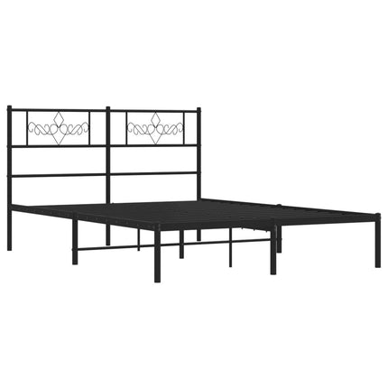 Giroletto con Testiera in Metallo Nero 120x200 cm