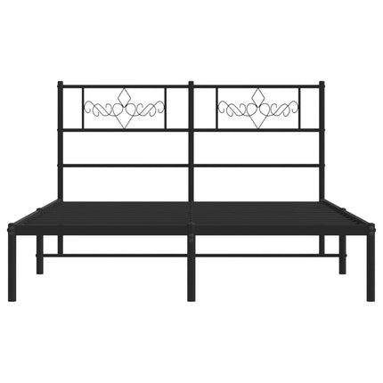 Giroletto con Testiera in Metallo Nero 140x190 cm