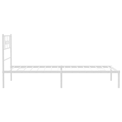 Giroletto con Testiera Metallo Bianco 100x200 cm