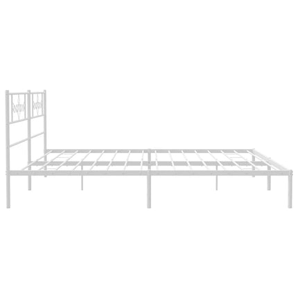 Giroletto con Testiera Metallo Bianco 183x213 cm