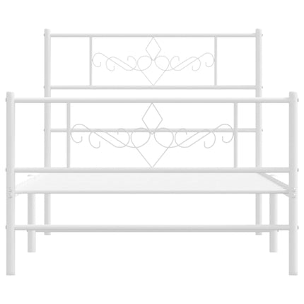 Giroletto con Testiera e Pediera Metallo Bianco 107x203 cm