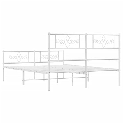 Giroletto con Testiera e Pediera Metallo Bianco 120x200 cm