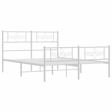 Giroletto con Testiera e Pediera Metallo Bianco 150x200 cm