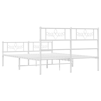 Giroletto con Testiera e Pediera Metallo Bianco 150x200 cm