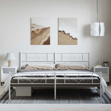 Giroletto con Testiera e Pediera Metallo Bianco 183x213 cm