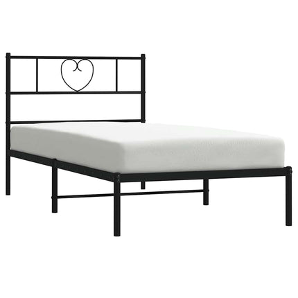 Giroletto con Testiera Metallo Nero 100x200 cm