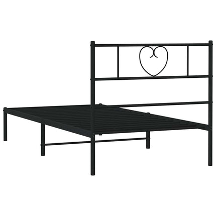 Giroletto con Testiera Metallo Nero 100x200 cm