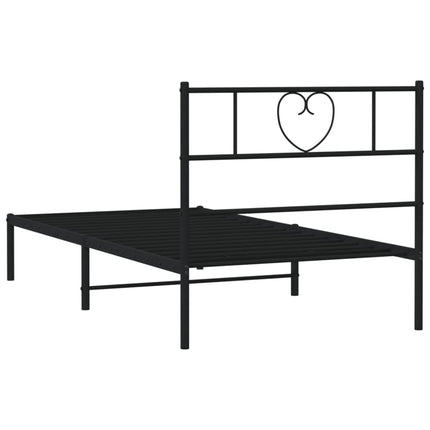 Giroletto con Testiera in Metallo Nero 107x203 cm
