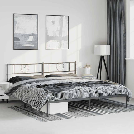 Giroletto con Testiera in Metallo Nero 193x203 cm