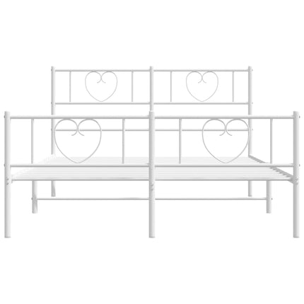 Giroletto con Testiera e Pediera Metallo Bianco 140x190 cm