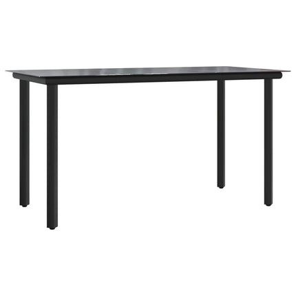 Set da Pranzo da Giardino 7 pz Nero in Acciaio e Textilene