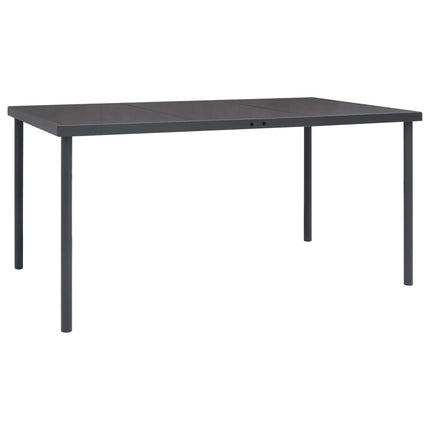 Set da Pranzo da Giardino 7 pz Nero in Acciaio e Textilene