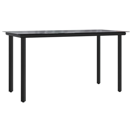 Set da Pranzo da Giardino 7 pz Nero in Acciaio e Textilene