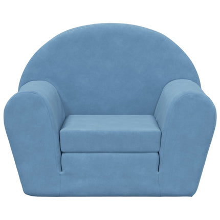 Divano Letto per Bambini Blu in Morbido Peluche