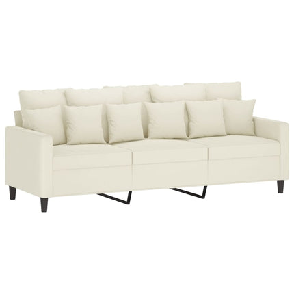 Set di Divani 4 pz con Cuscini Crema in Velluto