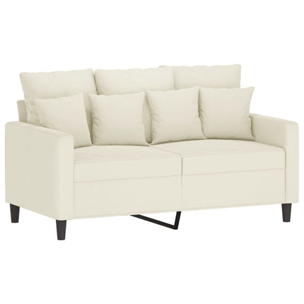 Set di Divani 4 pz con Cuscini Crema in Velluto