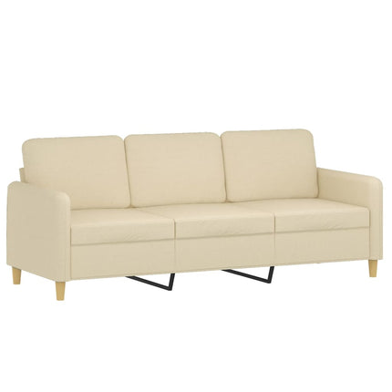 Set di Divani 2 pz con Cuscini Crema in Tessuto