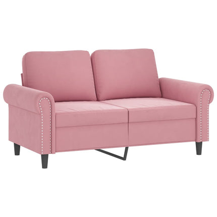 Set di Divani 2 pz con Cuscini Rosa in Velluto