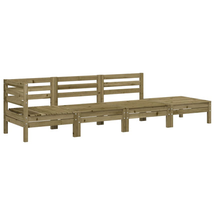 Divano da Giardino a 4 Sedute in Legno Impregnato di Pino