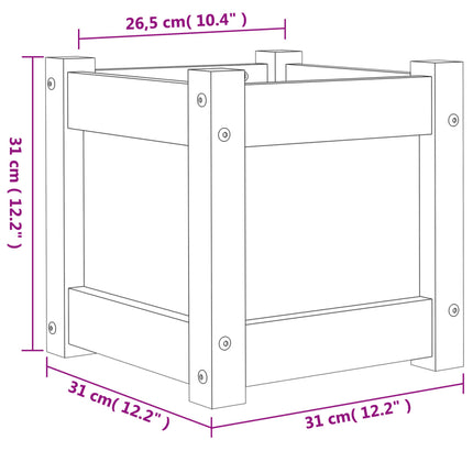 Fioriera da Giardino 31x31x31 cm in Legno di Pino Impregnato