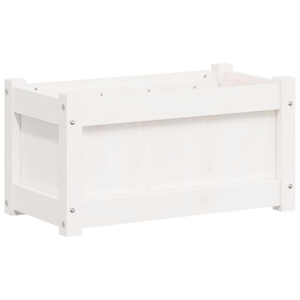 Fioriera da Giardino Bianca 60x31x31 cm Legno Massello di Pino