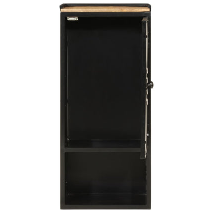 Mobile da Bagno 40x27x90 cm in Ferro e Legno Massello di Mango