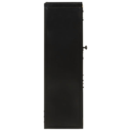 Mobile da Bagno 40x27x90 cm in Ferro e Legno Massello di Mango