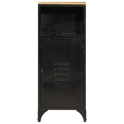 Mobile da Bagno 40x27x90 cm in Ferro e Legno Massello di Mango