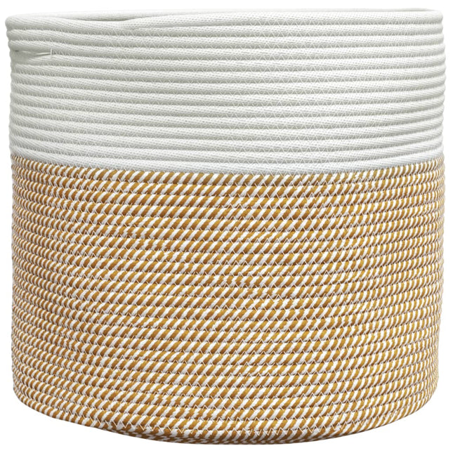 Cestino Portaoggetti Marrone e Bianco ÃƒÆ’Ã‹Å“40x35 cm in Cotone