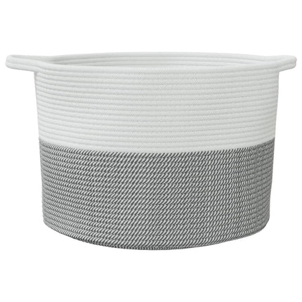 Cesto per Biancheria Grigio e Bianco ÃƒËœ55x36 cm in Cotone