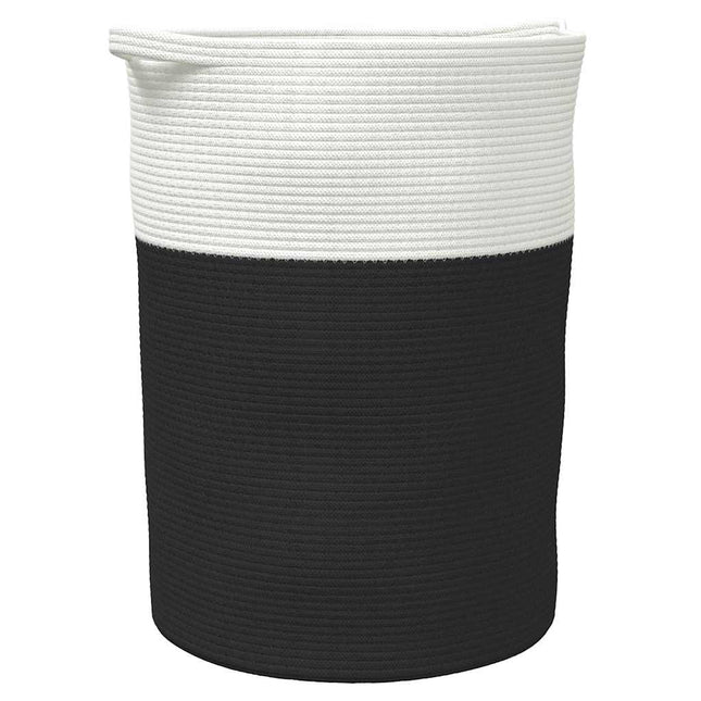 Cestino Portaoggetti Nero e Bianco ÃƒËœ49x65 cm in Cotone