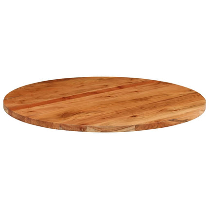 Piano per Tavolo Ø80x3,8 cm Rotondo in Legno Massello di Acacia