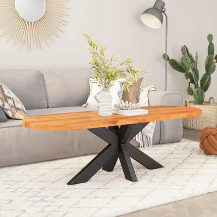 Piano Tavolo 100x50x2,5 cm Ovale in Legno Massello di Acacia