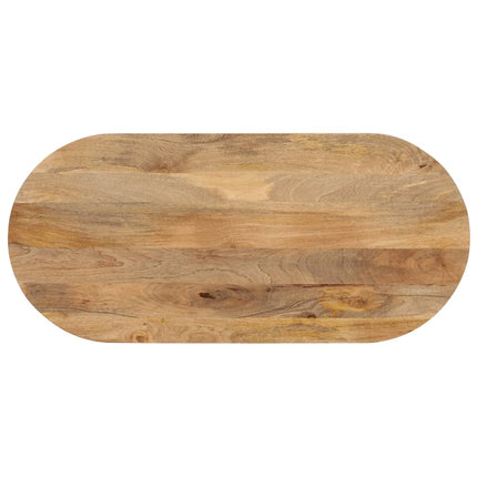 Piano Tavolo 140x60x3,8 cm Ovale in Legno Massello di Mango