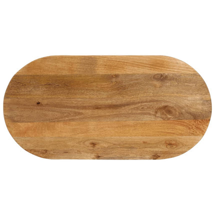 Piano Tavolo 100x50x2,5 cm Ovale in Legno Massello di Mango