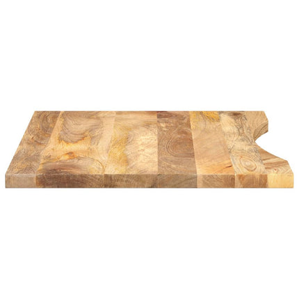 Piano Scrivania con Curva 80x50x2,5 cm Massello Grezzo di Mango
