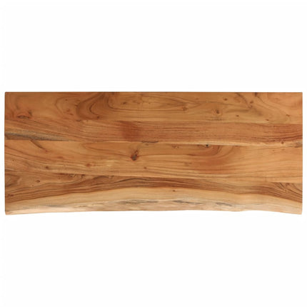 Piano Tavolo 90x40x2,5 cm Rettangolare Legno Acacia Bordi Vivi