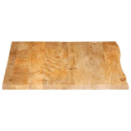 Piano Tavolo Bordi Vivi 100x80x2,5 cm Legno Massello di Mango