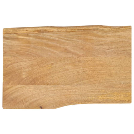 Piano Tavolo 70x40x2,5 cm Bordi Vivi in Legno Massello di Mango