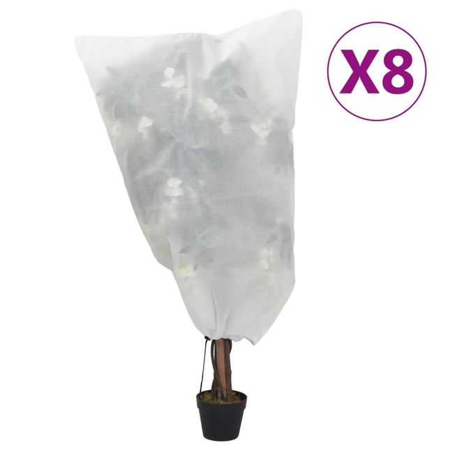 Coperture con Coulisse per Piante 8pz 70 g/mÂ² 0,8x0,8 m
